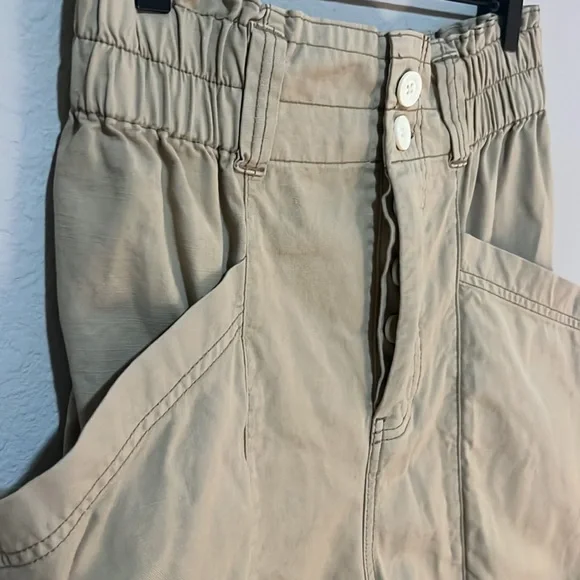 Free People Ready to Run Cinch Waist Parchment Pants Size Medium - Picture 7 of 10